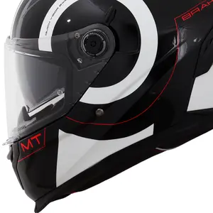 Imagem 2 de Capacete MT Braker SV Inox A0 - Preto/Branco
