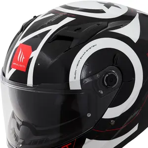 Imagem 4 de Capacete MT Braker SV Inox A0 - Preto/Branco