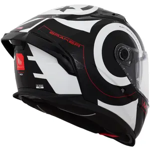 Imagem 5 de Capacete MT Braker SV Inox A0 - Preto/Branco