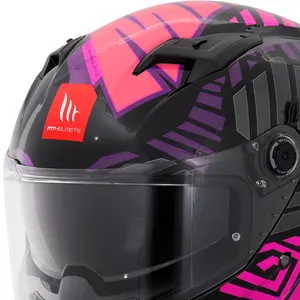 Imagem 4 de Capacete MT Braker SV Zebra B8 - Preto/Rosa Fluor
