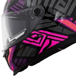Imagem 5 de Capacete MT Braker SV Zebra B8 - Preto/Rosa Fluor