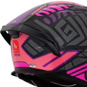 Imagem 6 de Capacete MT Braker SV Zebra B8 - Preto/Rosa Fluor