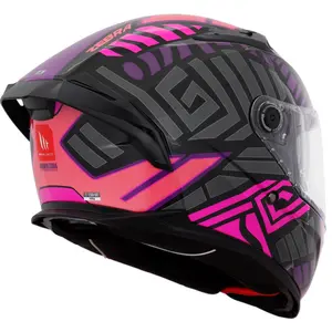 Imagem 3 de Capacete MT Braker SV Zebra B8 - Preto/Rosa Fluor