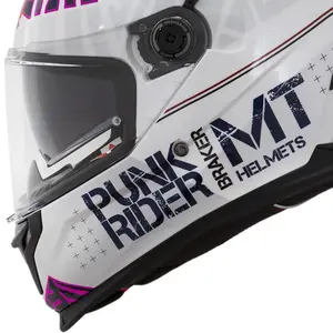 Imagem 3 de Capacete MT Braker SV Punk Rider A0 - Branco