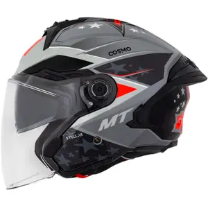 Capacete MT Cosmo SV Stellar C2 - Cinza (Aberto)