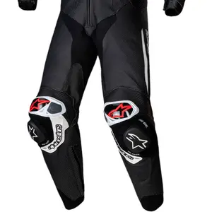 Imagem 4 de Macacão Alpinestars GP R7 1 Peça - Preto/Branco/Vermelho Fluor