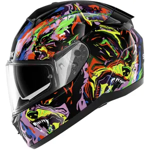 Imagem 2 de Capacete Shark Ridill 2 Raging Beast INM KVY - Preto/Roxo/Amarelo