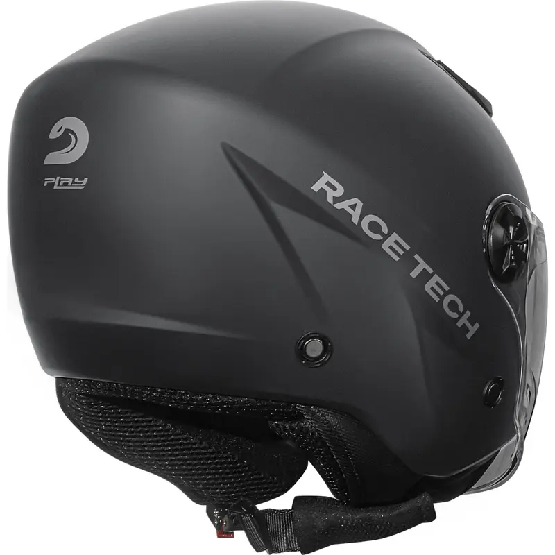 Capacete Race Tech Play Monocolor - Cinza Titânio Fosco (Aberto) - Grid ...