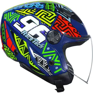 Imagem 2 de Capacete Race Tech Play Art - Azul/Laranja (Aberto)