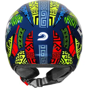 Imagem 9 de Capacete Race Tech Play Art - Azul/Laranja (Aberto)