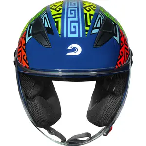 Imagem 7 de Capacete Race Tech Play Art - Azul/Laranja (Aberto)