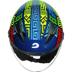 Imagem 8 de Capacete Race Tech Play Art - Azul/Laranja (Aberto)