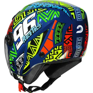 Imagem 5 de Capacete Race Tech Play Art - Azul/Laranja (Aberto)