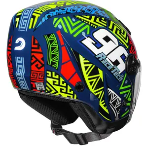 Imagem 6 de Capacete Race Tech Play Art - Azul/Laranja (Aberto)