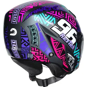 Imagem 8 de Capacete Race Tech Play Art - Cinza Titânio/Azul (Aberto)