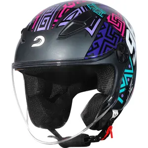 Imagem 3 de Capacete Race Tech Play Art - Cinza Titânio/Azul (Aberto)