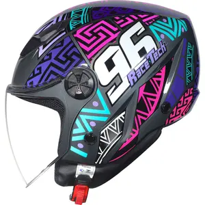 Capacete Race Tech Play Art - Cinza Titânio/Azul (Aberto) - Grid