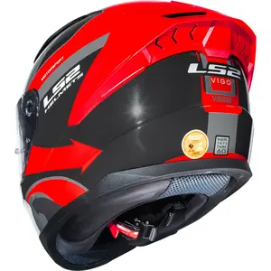 Imagem 8 de Capacete LS2 Vigo Vision - Cinza/Vermelho
