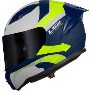 Capacete LS2 Vigo Vision - Branco/Azul/Amarelo Fosco