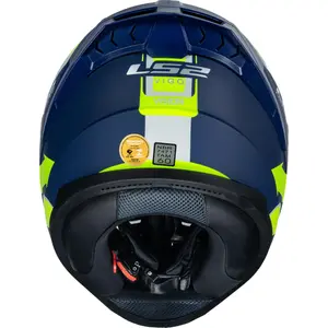 Imagem 7 de Capacete LS2 Vigo Vision - Branco/Azul/Amarelo Fosco