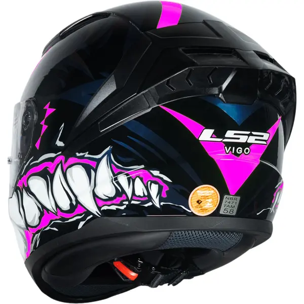 Capacete LS2 Vigo Sarbul - Preto/Rosa - Grid Motors