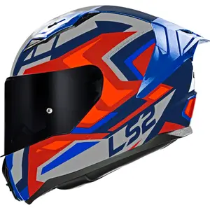 Capacete LS2 Vigo Spinn - Cinza/Azul/Vermelho Fosco