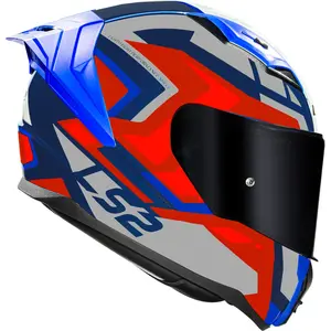Imagem 2 de Capacete LS2 Vigo Spinn - Cinza/Azul/Vermelho Fosco