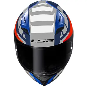 Imagem 8 de Capacete LS2 Vigo Spinn - Cinza/Azul/Vermelho Fosco
