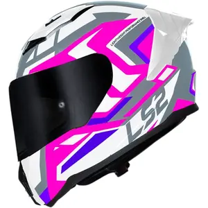 Imagem 1 de Capacete LS2 Vigo Spinn - Branco/Cinza/Rosa