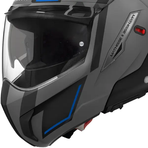 Capacete Airoh Mathisse Genius - Cinza/Azul Fosco (Articulado