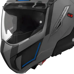 Imagem 4 de Capacete Airoh Mathisse Genius - Cinza/Azul Fosco (Articulado)