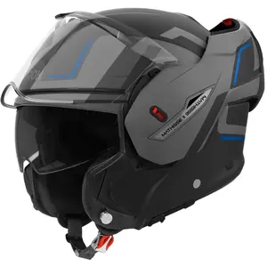 Imagem 2 de Capacete Airoh Mathisse Genius - Cinza/Azul Fosco (Articulado)