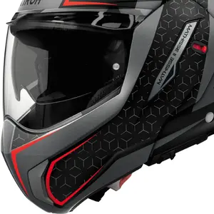 Imagem 4 de Capacete Airoh Mathisse Magnet - Cinza/Vermelho Fosco (Articulado)