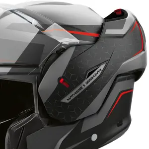Imagem 6 de Capacete Airoh Mathisse Magnet - Cinza/Vermelho Fosco (Articulado)