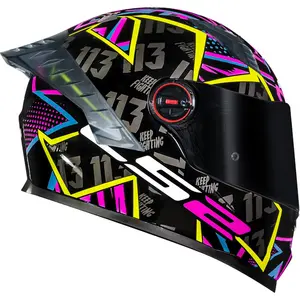 Imagem 2 de Capacete LS2 FF358 Pro Rafael Paschoalin - Preto/Roxo/Amarelo