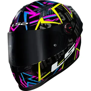 Imagem 4 de Capacete LS2 FF358 Pro Rafael Paschoalin - Preto/Roxo/Amarelo
