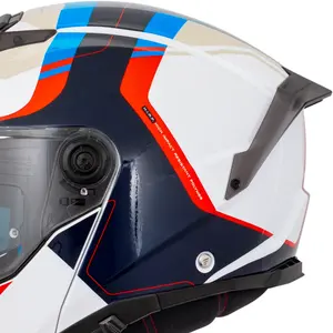 Imagem 2 de Capacete MT Atom 2 SV Emalla C7 - Branco/Azul (Articulado)