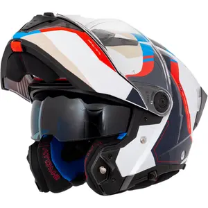 Imagem 3 de Capacete MT Atom 2 SV Emalla C7 - Branco/Azul (Articulado)