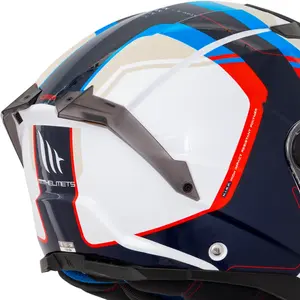 Imagem 5 de Capacete MT Atom 2 SV Emalla C7 - Branco/Azul (Articulado)