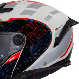 Imagem 4 de Capacete MT Atom 2 SV Destiny C5 - Branco/Azul (Articulado)
