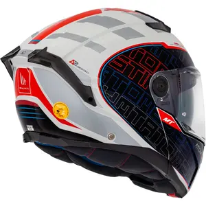 Imagem 3 de Capacete MT Atom 2 SV Destiny C5 - Branco/Azul (Articulado)