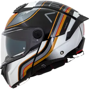 Capacete MT Atom 2 SV Xenom B9 - Branco/Preto (Articulado)
