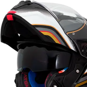 Imagem 5 de Capacete MT Atom 2 SV Xenom B9 - Branco/Preto (Articulado)