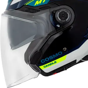 Imagem 4 de Capacete MT Cosmo SV Candle C7 - Azul (Aberto)