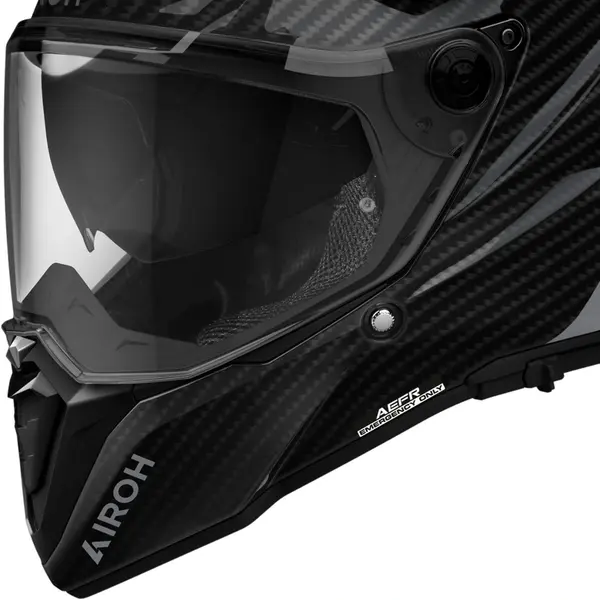 Capacete Airoh Commander 2 Carbon Monocolor - Preto - Grid Motors