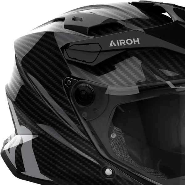 Capacete Airoh Commander 2 Carbon Monocolor - Preto - Grid Motors