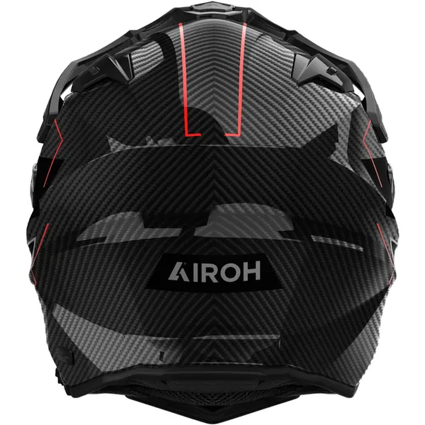 Capacete Airoh Commander 2 Carbon Stylish - Preto/Vermelho - Grid