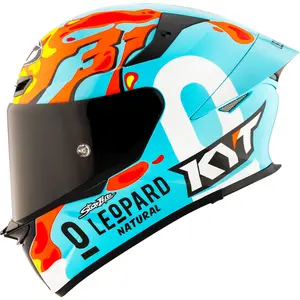 Capacete KYT TT Revo Leopard Aragon - Azul