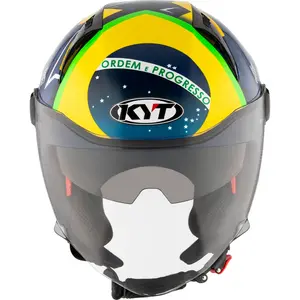 Imagem 4 de Capacete KYT D-City Diogo Moreira 2024 - Azul/Amarelo (Aberto)