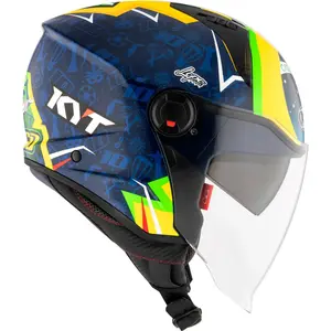 Imagem 2 de Capacete KYT D-City Diogo Moreira 2024 - Azul/Amarelo (Aberto)
